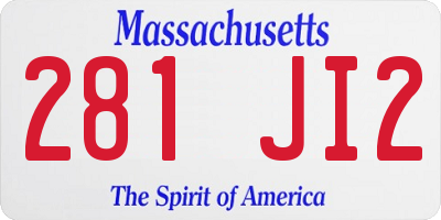 MA license plate 281JI2