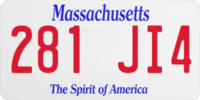 MA license plate 281JI4