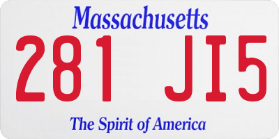 MA license plate 281JI5