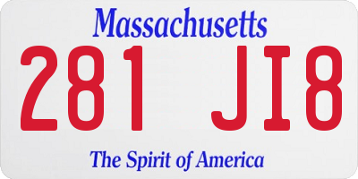 MA license plate 281JI8