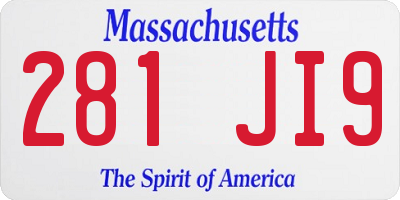 MA license plate 281JI9