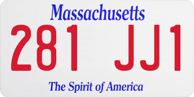 MA license plate 281JJ1