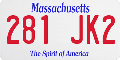 MA license plate 281JK2