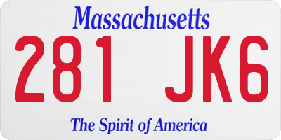 MA license plate 281JK6
