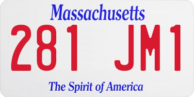 MA license plate 281JM1