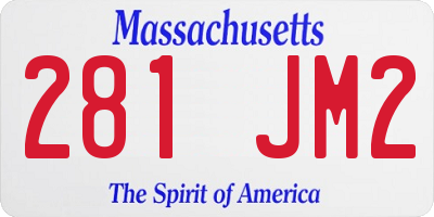 MA license plate 281JM2