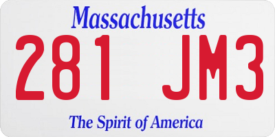 MA license plate 281JM3