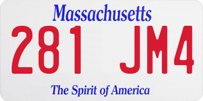 MA license plate 281JM4