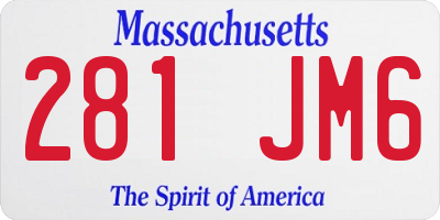 MA license plate 281JM6