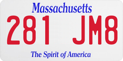 MA license plate 281JM8