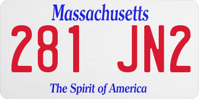 MA license plate 281JN2