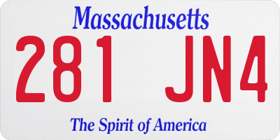 MA license plate 281JN4