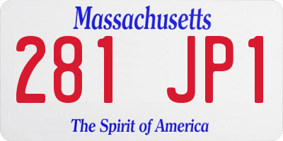 MA license plate 281JP1