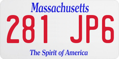 MA license plate 281JP6