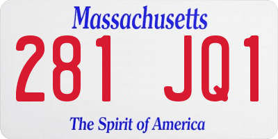 MA license plate 281JQ1