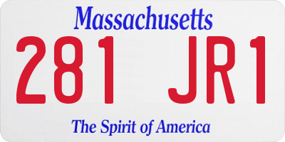 MA license plate 281JR1