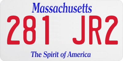 MA license plate 281JR2