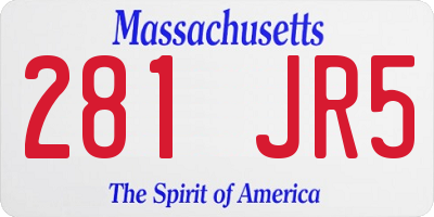 MA license plate 281JR5