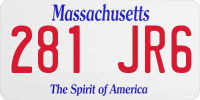MA license plate 281JR6
