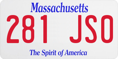 MA license plate 281JS0