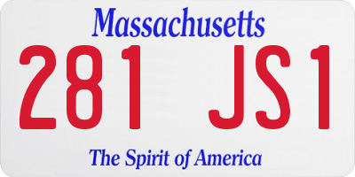 MA license plate 281JS1