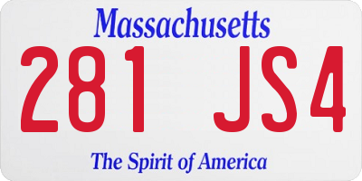 MA license plate 281JS4