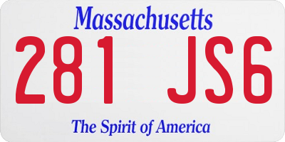 MA license plate 281JS6