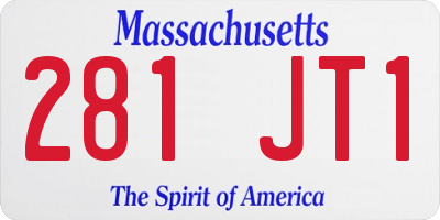 MA license plate 281JT1