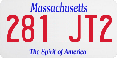 MA license plate 281JT2