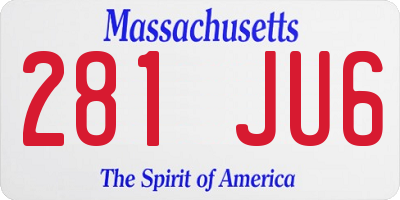 MA license plate 281JU6