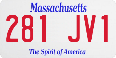 MA license plate 281JV1