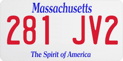 MA license plate 281JV2