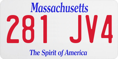 MA license plate 281JV4
