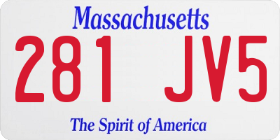 MA license plate 281JV5