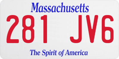 MA license plate 281JV6
