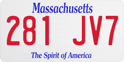 MA license plate 281JV7