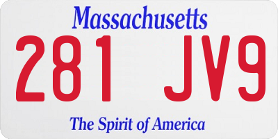 MA license plate 281JV9