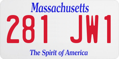 MA license plate 281JW1