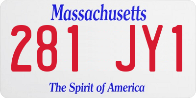 MA license plate 281JY1