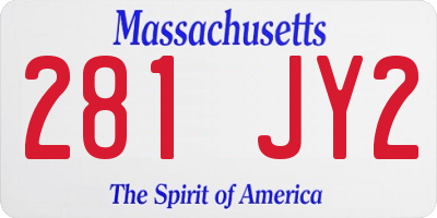 MA license plate 281JY2