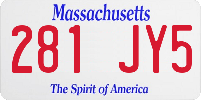 MA license plate 281JY5
