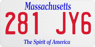 MA license plate 281JY6