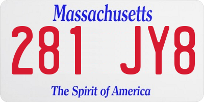 MA license plate 281JY8
