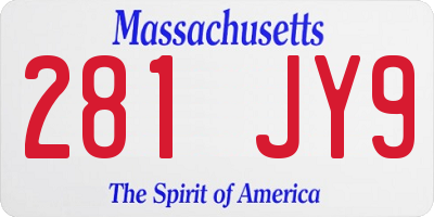 MA license plate 281JY9