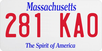 MA license plate 281KA0