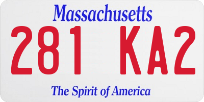 MA license plate 281KA2