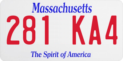 MA license plate 281KA4