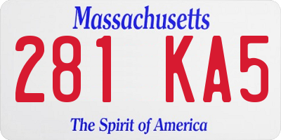 MA license plate 281KA5