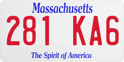 MA license plate 281KA6