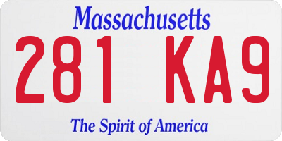 MA license plate 281KA9